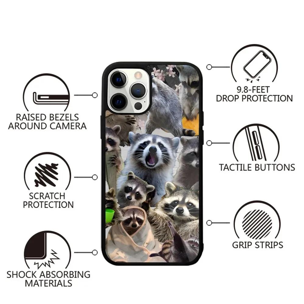 Cute Raccoon Phone Case For iPhone 16,15,14,13,12,11,Plus,Pro,Max,Mini Magsafe Magnetic Wireless Charging