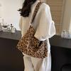Холщовая модная женская сумка с леопардовым узором, универсальная повседневная сумка через плечо для поездок на работу и обратно