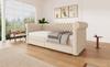 Vintage Headboard Upholstered Sofa Bed 90x200 cm, Daybed with 2 Storage Drawers, Bed Frame with Slatted Frame, Wood, Linen, Beige (Without Mattress)