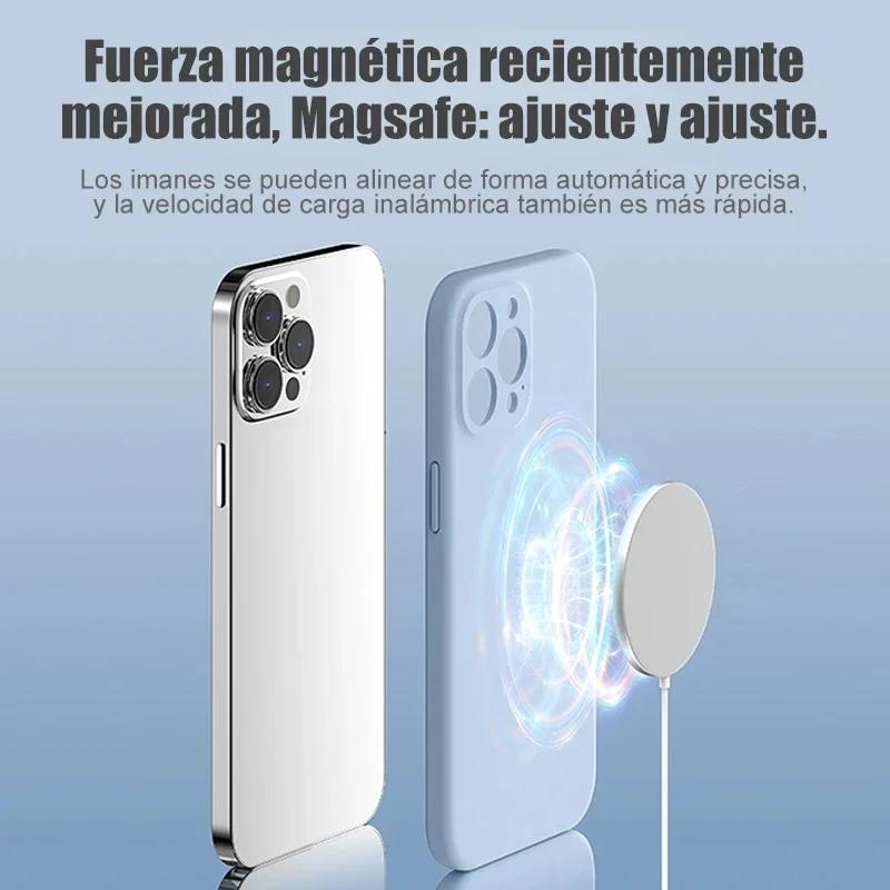 Жидкий силиконовый чехол для телефона iPhone 15 14 13 12 11 Pro Max Plus для Magsafe, магнитный чехол для беспроводной зарядки