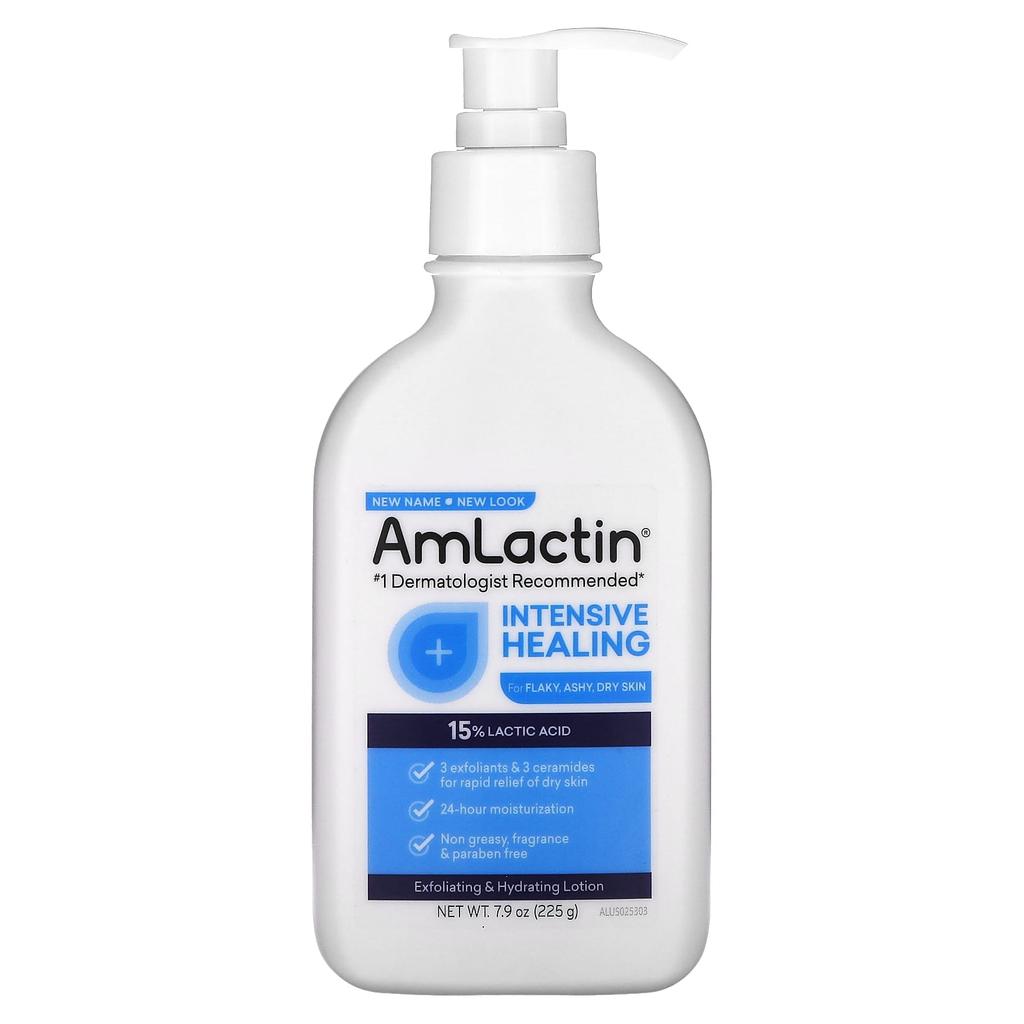 AmLactin Exfoliation and Moisturizing Lotion, Intensive Healing, 7.9 Oz (225 G)
