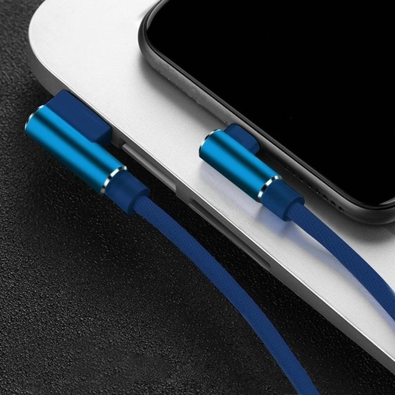 Нейлоновая оплетка, 90 градусов, 2,4 А, кабель для быстрой зарядки, USB-кабель для передачи данных Android Type C для iPhone, Samsung, Huawei, Xiaomi, зарядный кабель для мобильного телефона
