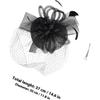 Mesh Flower Headband with Plume Accent, Black Cocktail Tea Party Hat for Women and Special Occasion Accessory