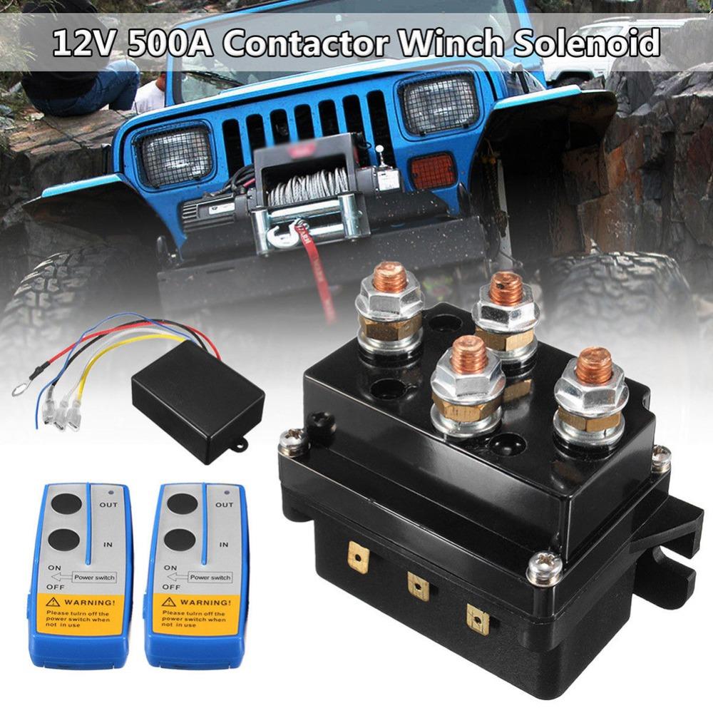 NEW 12V 500A HD Contactor Winch Control Solenoid Relay Twin Wireless Remote Recovery 4x4 For Jeep ATV SUV Car Accessories