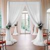 2PCS Backdrop Curtains Wedding Organza Sheer Crystal Tulle Roll Yarn Organza Fabric Wedding Party Backdrop Baby Shower Decor