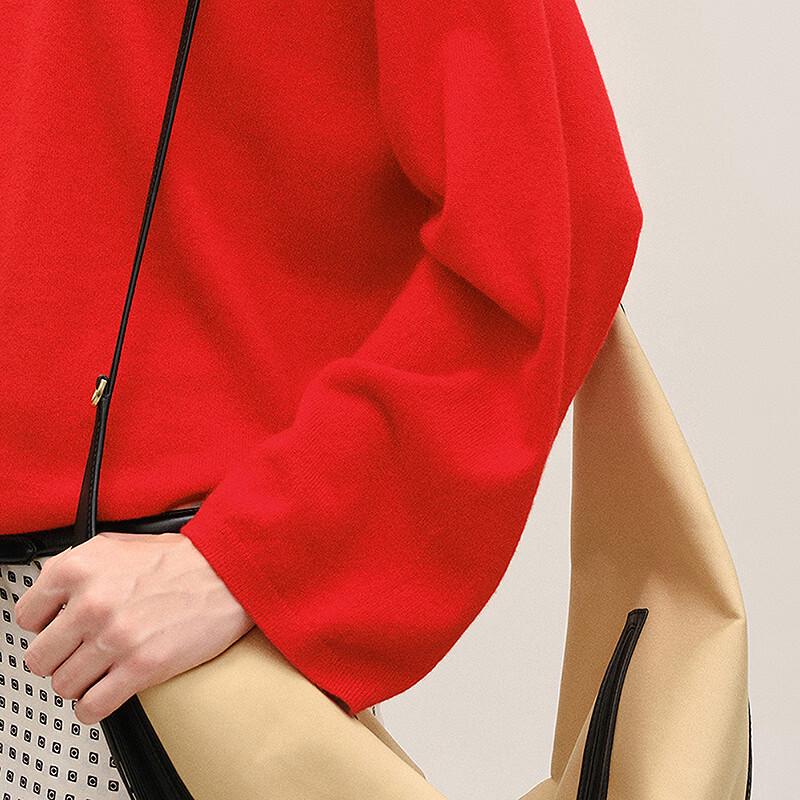 LESS Женский пуловер с круглым вырезом и длинными рукавами из чистого кашемира