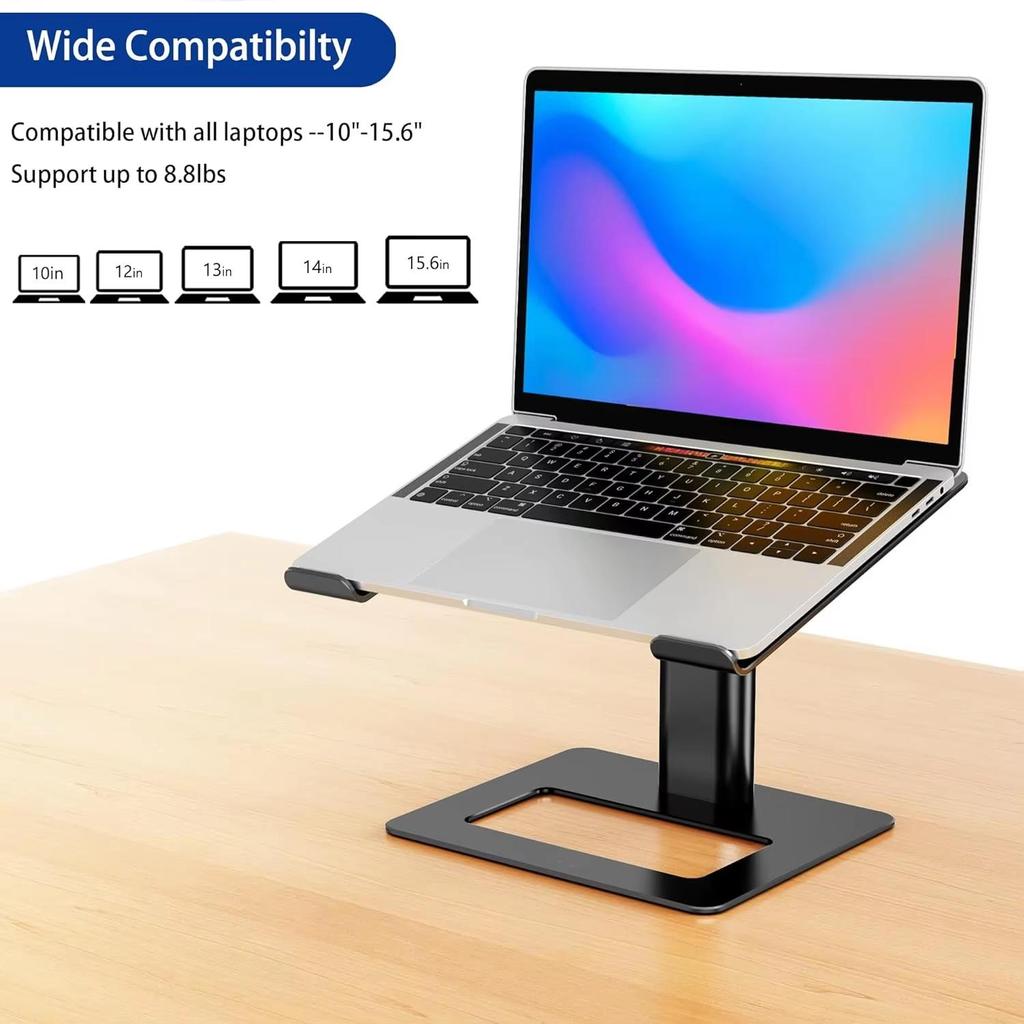 Aluminum Laptop Stand,Ergonomic Adjustable Notebook Stand,Riser Holder Computer Stand Compatible with Air, Pro, Dell, HP, Lenovo