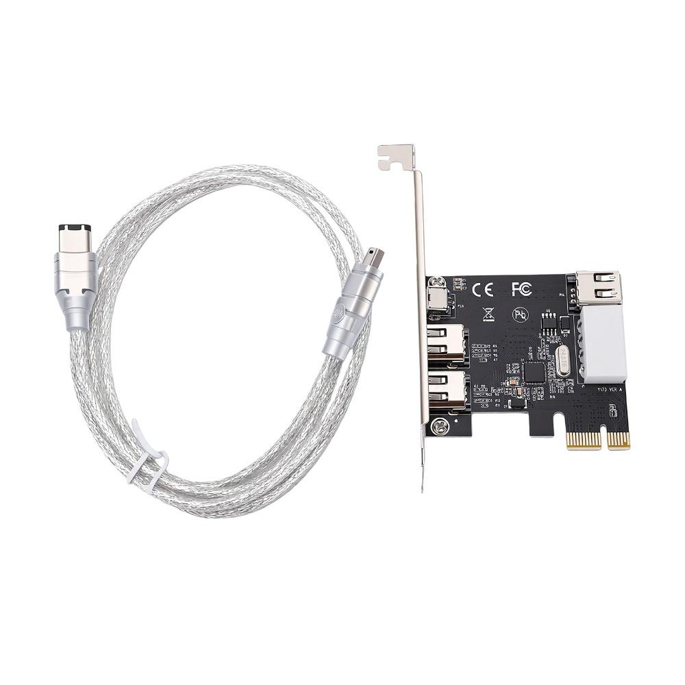 Plastic FireWire 1394a Controller Card Black Firewire 400 Capture Card For DV Connection