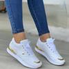 Новые женские повседневные туфли на шнуровке, спортивные туфли на танкетке, удобные кроссовки Zapatos De Mujer 2024, женская вулканизированная обувь, весна-осень