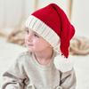 Рождественская теплая вязаная шерстяная шапка зимняя красная шапка Санты праздничное платье родитель-ребенок шерстяная шапка