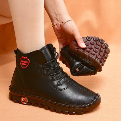 Весна Осень Винтаж Дышащая Обувь Лоферы на Платформе Кожаные Дизайнерские Повседневные Туфли Для Мам На Плоской Подошве Молния 41 42 Зимние Женские Сапоги