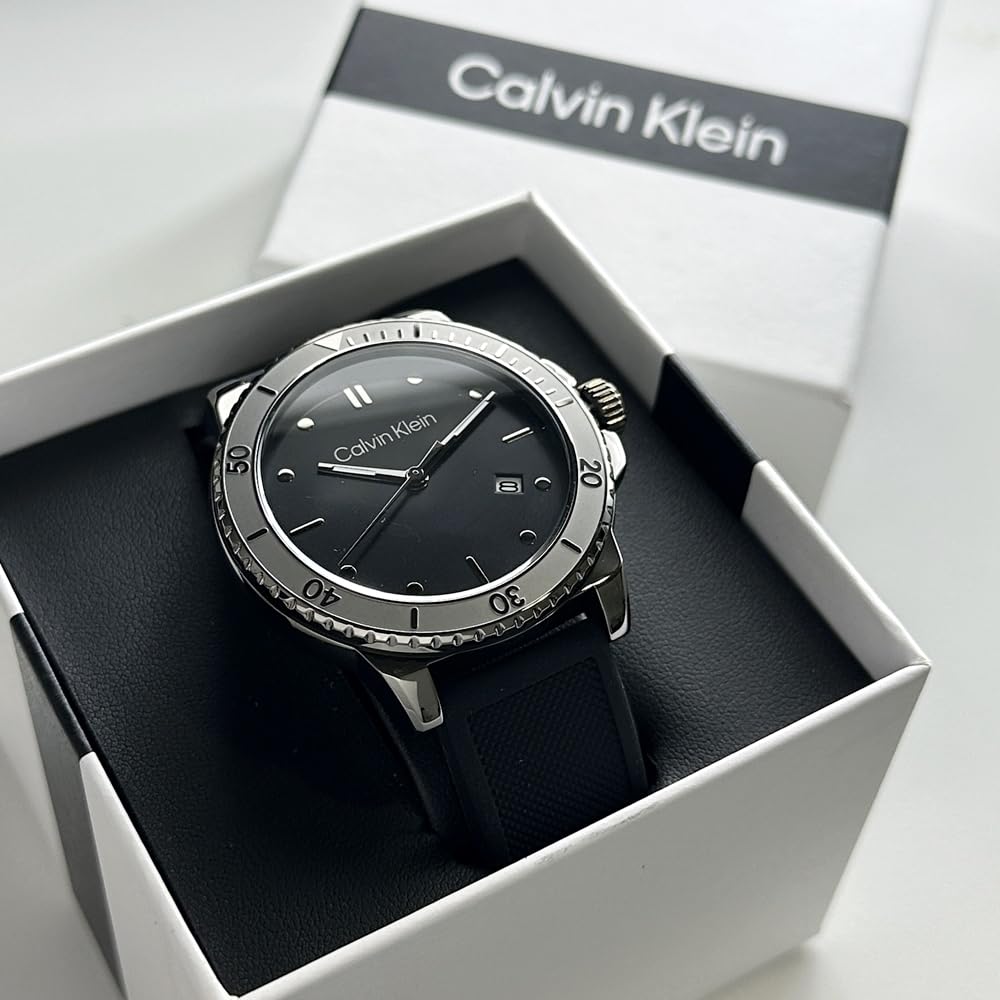 Watch Rubber Silicone Strap Black Watch Analog Clock 25200207 [Calvin Klein] Men's Men's [Item]
