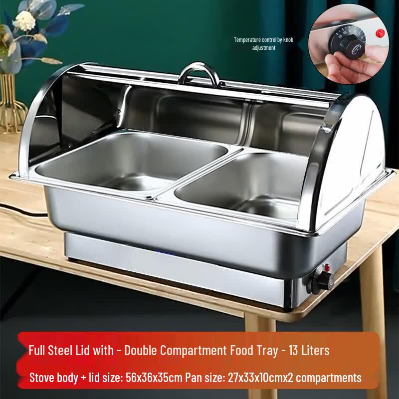 Zhi Shi Electric Heating Stainless Steel Chafing Dish with Flip Lid