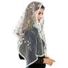 Veil Women's Headscarves Tulle Floral Lace Trimmed Applique Colorful Veil Hair Accessories Bandeau Cheveux Hair Turban for Women