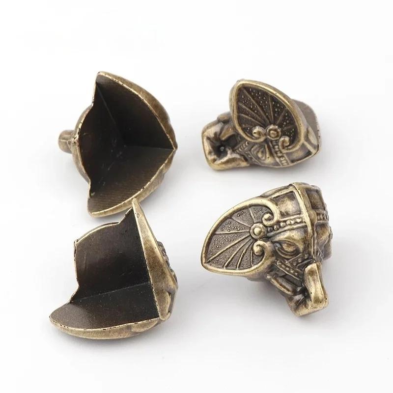 2025 New 4PCS Antique Elephant Vintage Bronze Jewelry Chest Box Wooden Case Decorative Protection Feet Leg Plastic Material