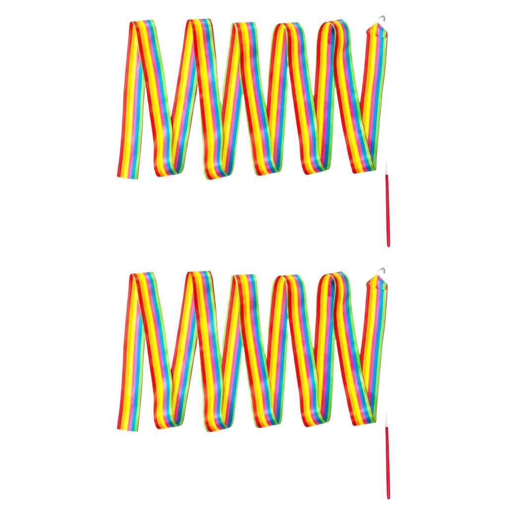 2 метра танцевальные ленты гимнастическая лента для детей красочная гимнастическая лента с палочкой для кручения лента-палочка для художественной гимнастики