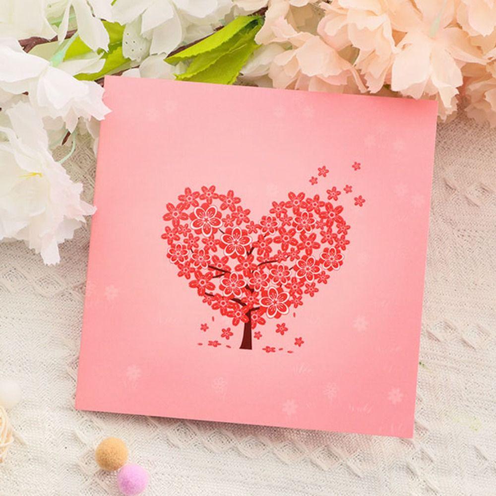 Handwriting 3D Pop-Up Valentine's Day Cards 3D Love Postcard Festival Decoration