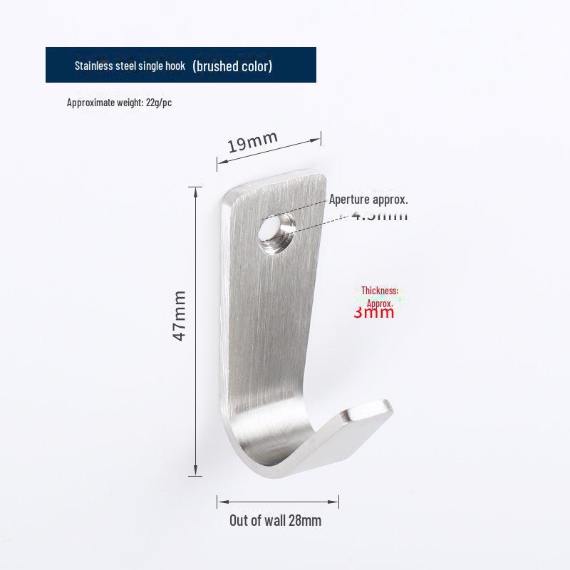 Черный крючок для одежды из нержавеющей стали 304 для ванной и кухни