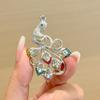 New Chinese Cheongsam With Diamond Buckles, Exquisite Peacock Clothing Creative Brooch, Anti-Light Silk Scarf Buckle Jewelry