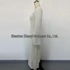 European-American V-Neck Hollow Texture Long-Sleeve Beach Dress