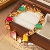 Colorful Vintage French Crystal Beaded Bracelet – Light Luxury Retro Niche Design