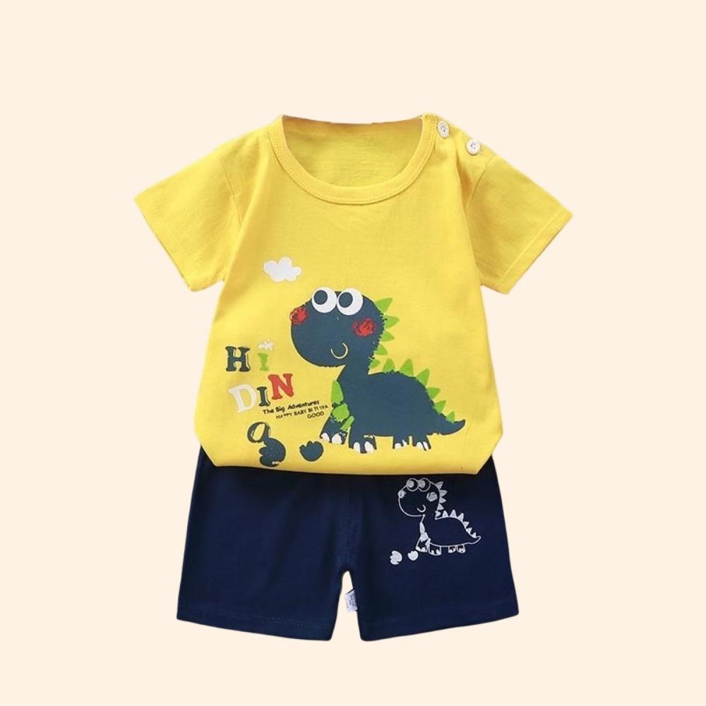 Fashion Kids Clothes Boys Girls Sets Top Shorts 2PCS Cotton Soft Summer Children Baby Cloths T-shirt Shorts Toddler Suit