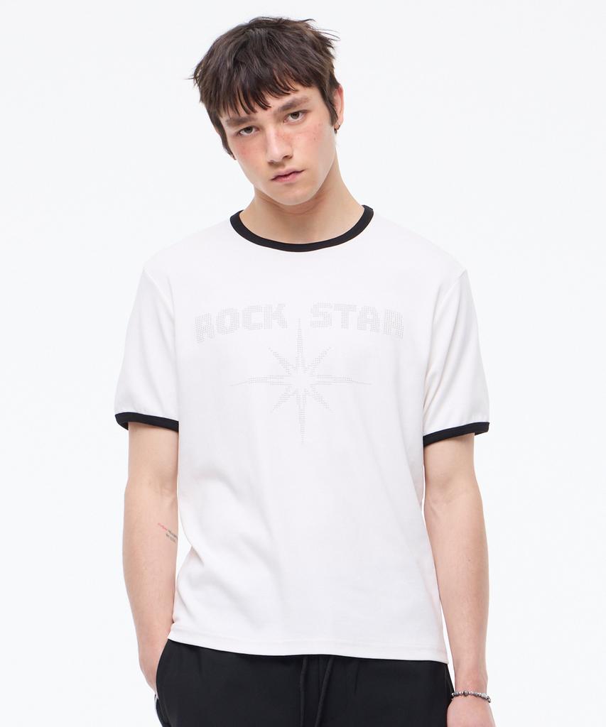 LEARVE Waters Rockstar Ringer T-Shirt White