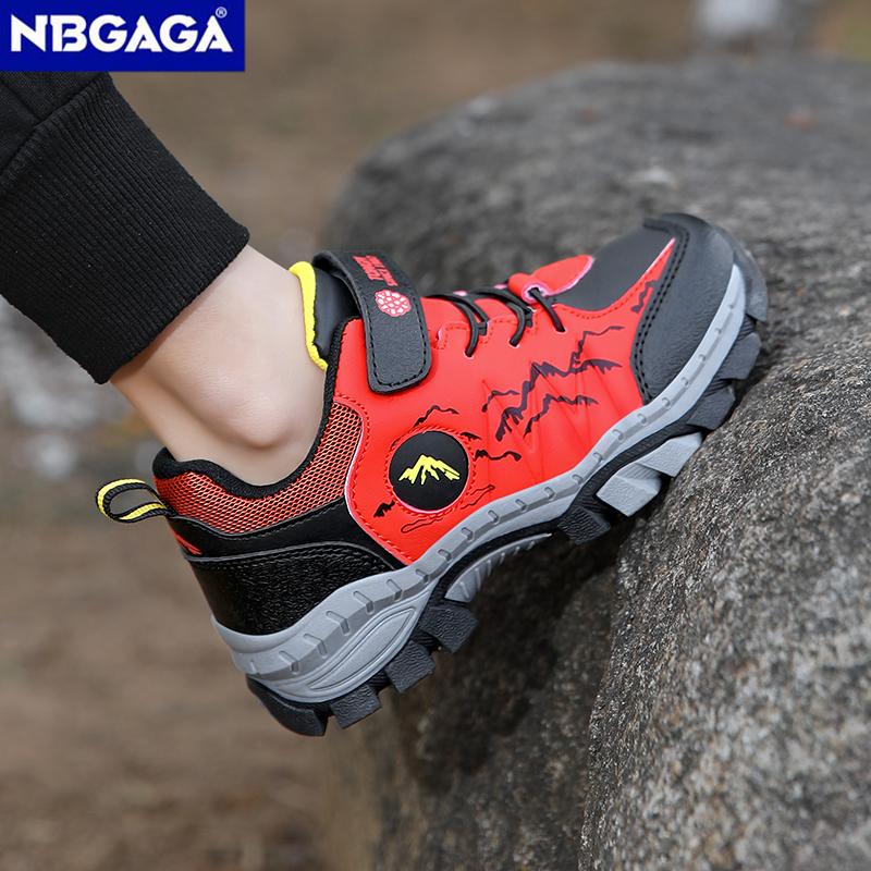 Детская мода Походные ботинки Спортивные кроссовки для бега для мальчиков Противоударные Нескользящие Спортивные Уличные Треккинговые ботинки