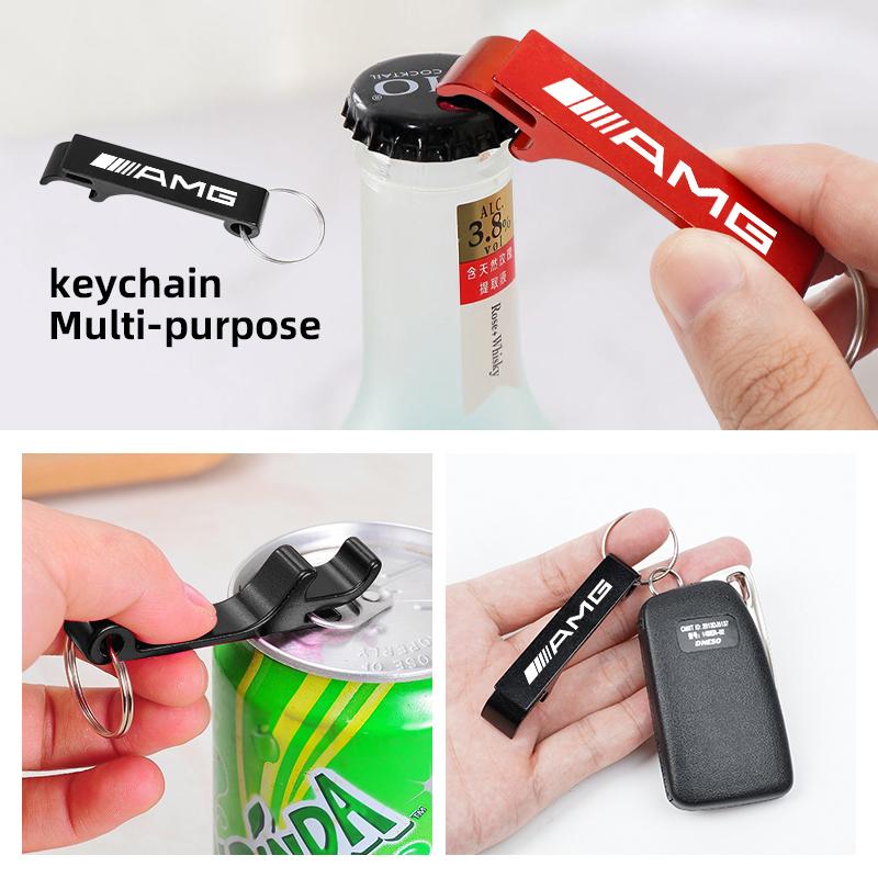 CSF1 2-in-1 Car Keychain Portable Beer Bottle Opener Party Gift Decal For Mercedes Benz AMG GLC W203 W206 W220 W205 W211 W212 W201