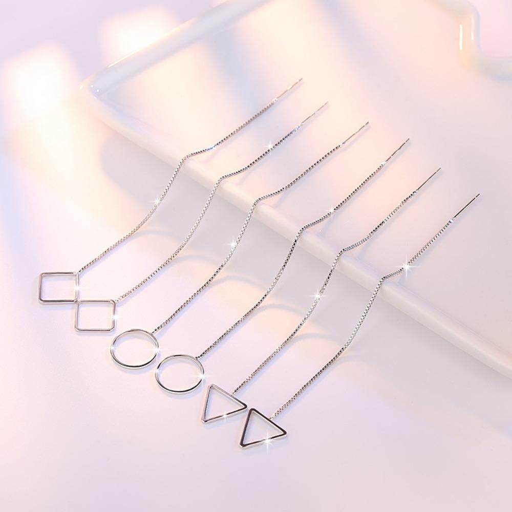Геометрические серьги Треугольные круглые квадратные серьги Длинные простые серьги