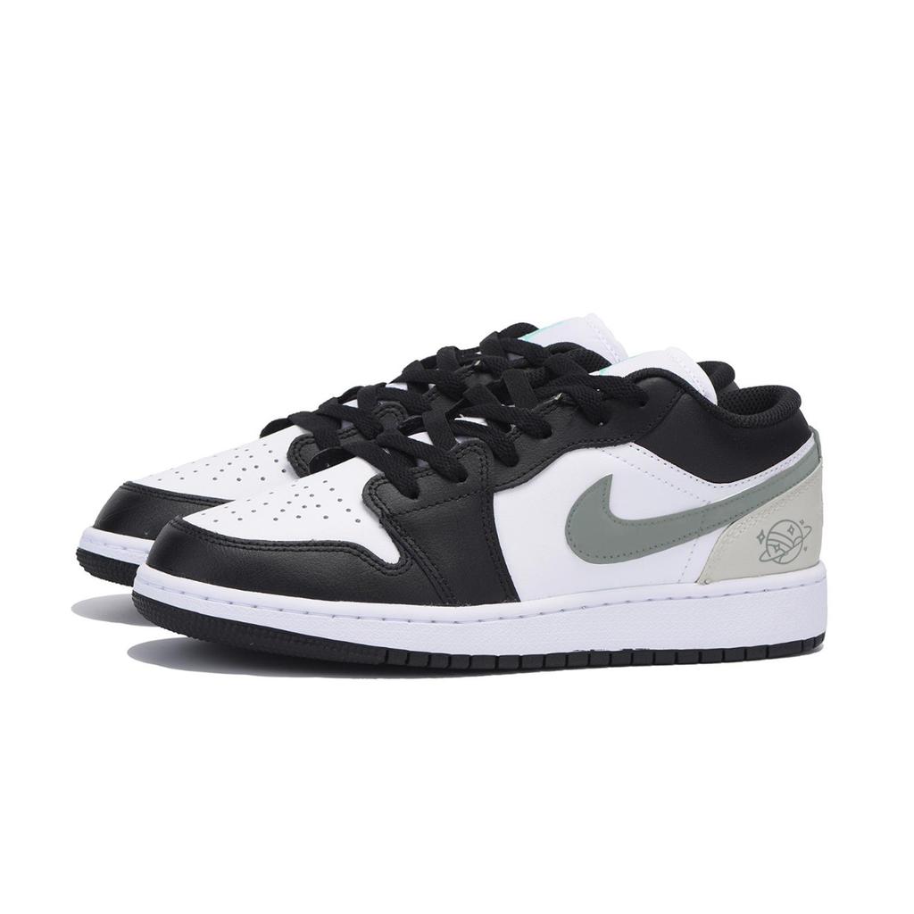 Jordan Air Jordan 1 Низкие Винтажные Баскетбольные Кроссовки Устойчивые к Скольжению и Истиранию Мужские Черно-Серые 553558-131(Команда85-)