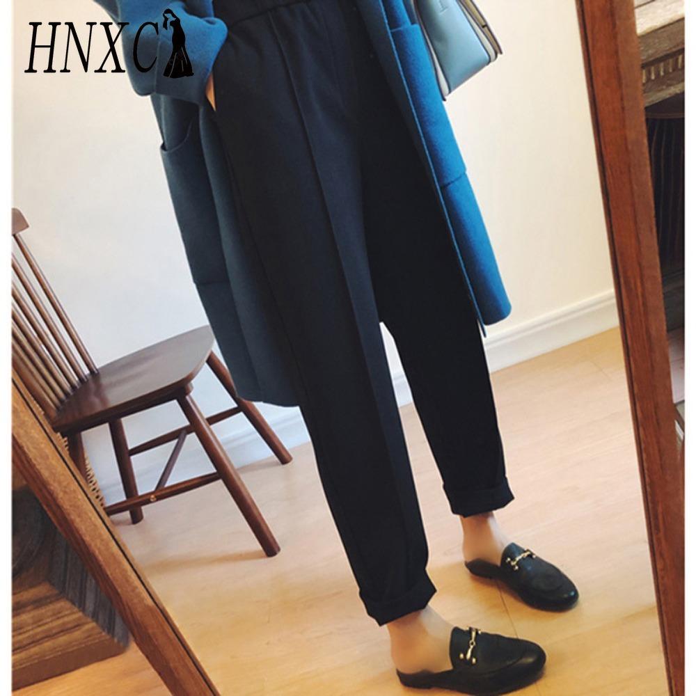 HNXC Женские модные повседневные однотонные брюки и капри с принтом