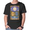 Unisex Crew Neck T-Shirt Duck Tarot The Moon Graphic Short Sleeve Casual Tee
