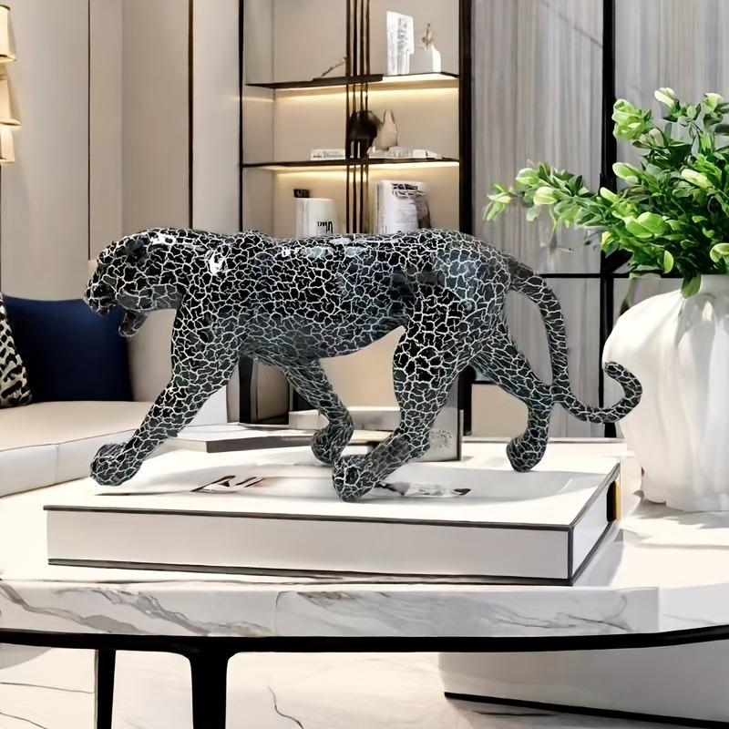 Современная статуя леопарда - Геометрическая скульптура гепарда из смолы, Реалистичный декор животного для дома, гостиной, бара, кафе, офиса
