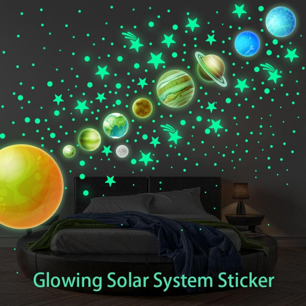 Luminous Stars Wall Stickers PVC Ceiling Stars Planets Stickers Home Decoration