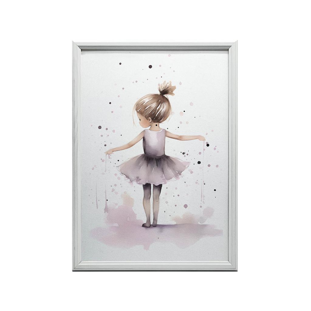 Tańcząca Balerina - Różowa Magia Tańcząca Balerina - Różowa Magia, 70X100 Cm, Rama Drewniana Ciemny Brąz, Papier Matowy 230 Gsm