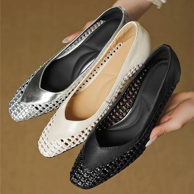 Модные ретро туфли-лодочки на низком каблуке с полым плетеным верхом, женские элегантные с квадратным носком, на толстой подошве, на высоком каблуке, лаконичные, удобные для работы и офиса