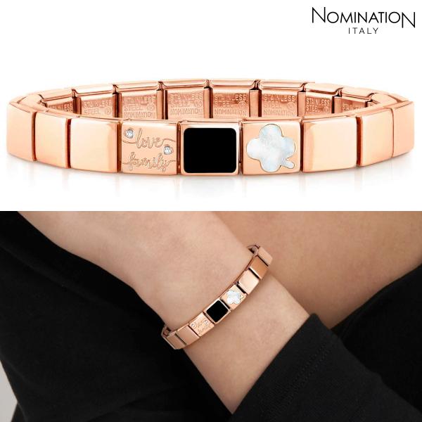 Nomination Glam Combination Bracelet Black Square Rose Gold Women'S Bracelet Set Glam-Rosegold02