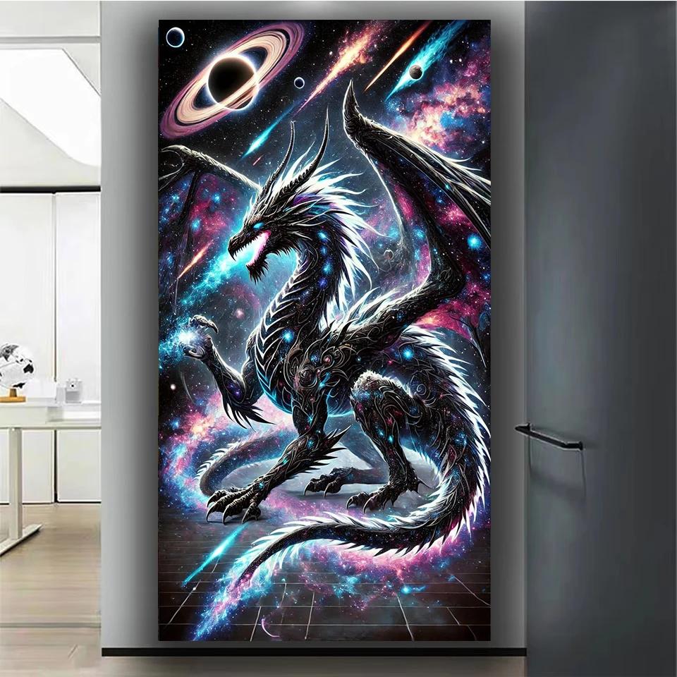 Diamond Diy Waterfall Orchid Painting Jewelry Cross Stitch Large Size Psychedelic Dragon 5d Full Drill Mosaic Diamond Embroidery