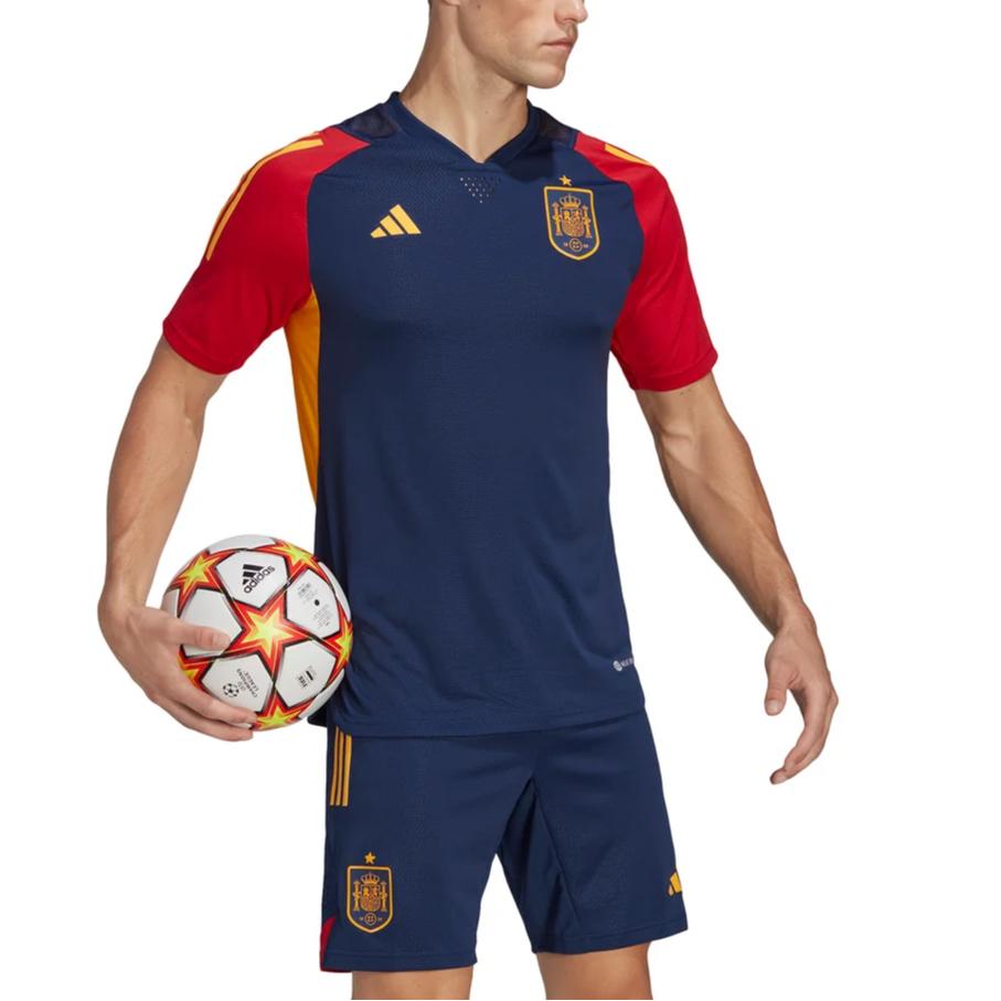adidas Полосатая футболка с коротким рукавом и V-образным вырезом, мужские топы, синяя VE978-HE8821