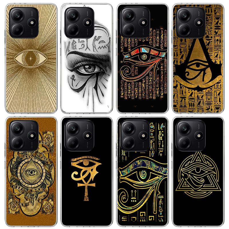 Sacred Eye of Horus Egypt Fresco Phone Case For Xiaomi Redmi Note 15 14 14S 13 12S 12 Pro Plus 11S 11 10S 10 4G Cover 11E 11T 5G