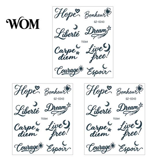Long-lasting Temporary Tattoos 3Pcs Waterproof Tattoo Sticker for Men Women, Face Body Arm Chest Shoulder Stickers Thigh Waist Decal, Long Lasting Art