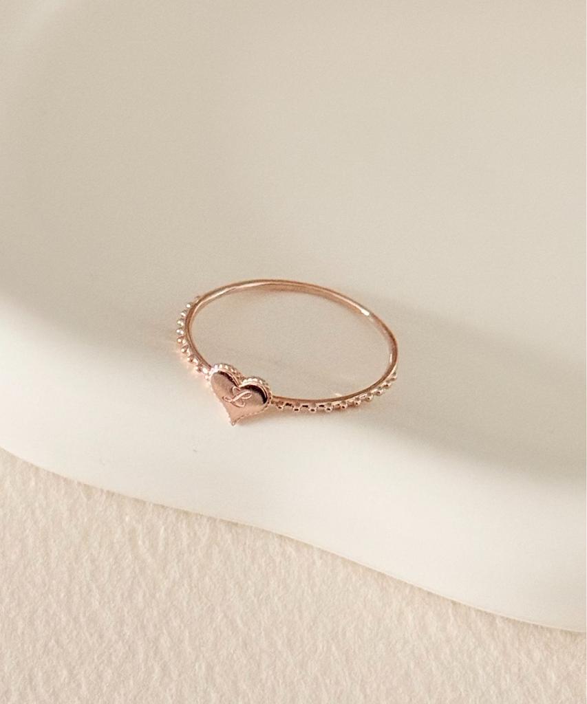 Judien 14K 18K Moa Heart Engraved Ring
