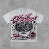 Vintage High Street Tops Vintage Fly By Choice Print Graphics Casual Tshirt Y2K Short Sleeves Oversize Streetwear Unisex