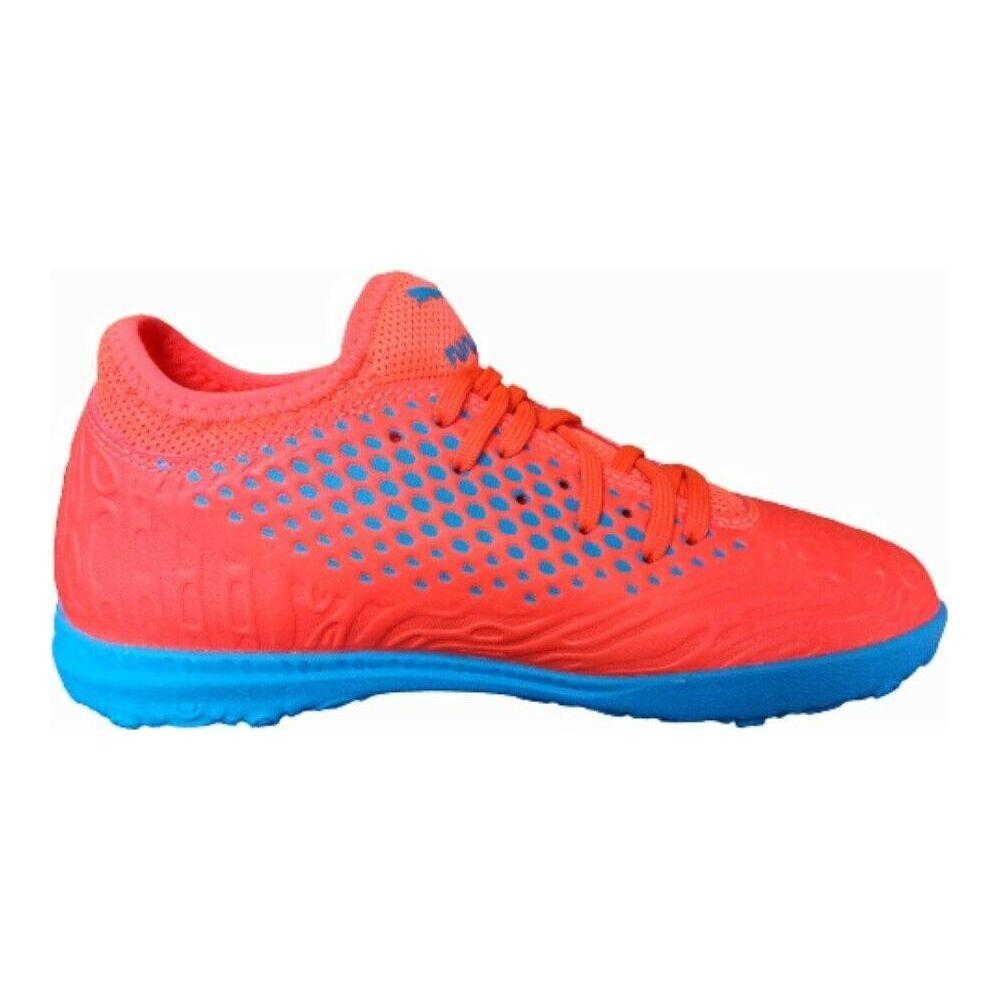 Puma Шипованные бутсы Future 19.4 TT Jr для игры на искусственном газоне Детские кроссовки Оранжевый Синий 105558-01