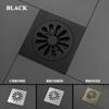 Matt Black Brass Shower Drain Bathroom Floor Drain Tile Insert Square Anti-odor Waste Grates 100MM Bronze Corner Floor Drain
