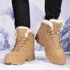 New snow boots men's large size velvet thickened thermal cotton shoes winter high-top outdoor mountaineering combat boots