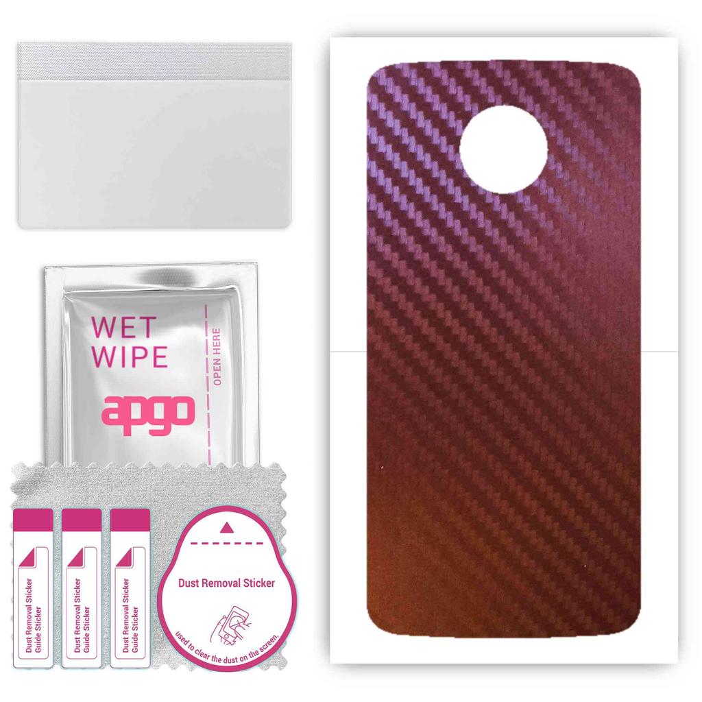 apgo skin sticker film foil vinyl for the BACK compatible with Motorola Moto Z Play, scratch-resistant, easy to install - Carbon Chameleon CAKA5
