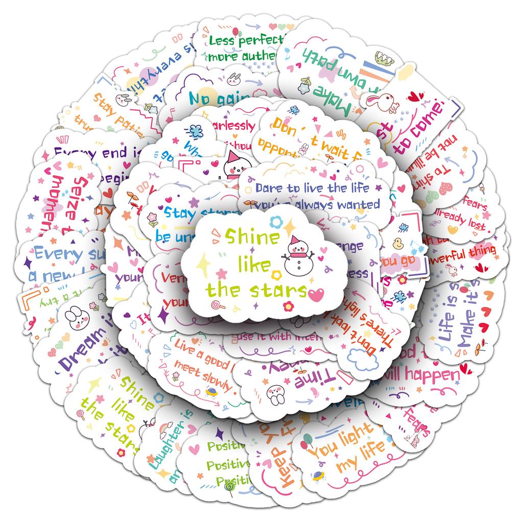 50Pcs/Set Funny Wisdom Sentences Series 03 Waterproof Stickers DIY Fashion Doodle Decals Stickers