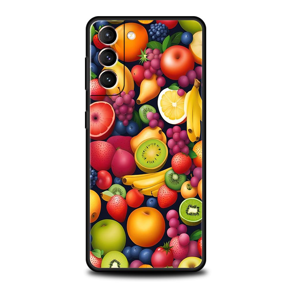 Мультяшный чехол для телефона с фруктами для Samsung Galaxy S24 S23 S22 S20 S21 FE Ultra S10 S10E S9 S8 Plus 5G Силиконовый чехол Capas Bags Fundas